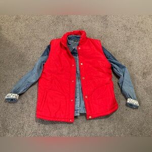 Marty McFly Back to the Future denim shirt and red puffy vest